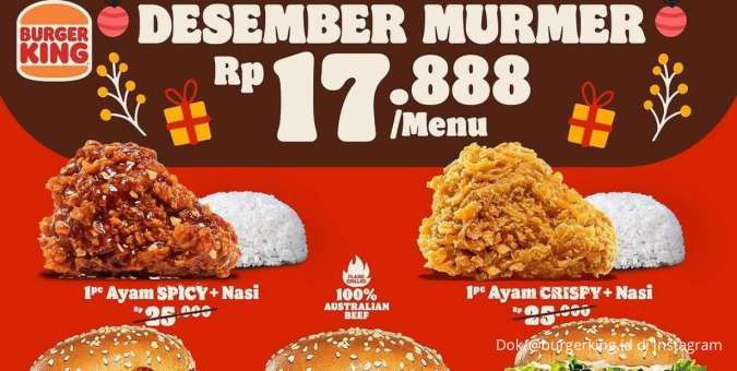 Promo Burger King Desember Murah Meriah Serba Rp 17.000-an, 7 Menu Favorit Hadir Lagi