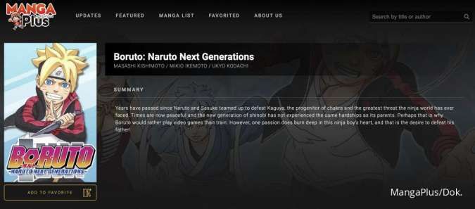 Sitio web para leer manga Boruto, One Piece y otros títulos populares en línea