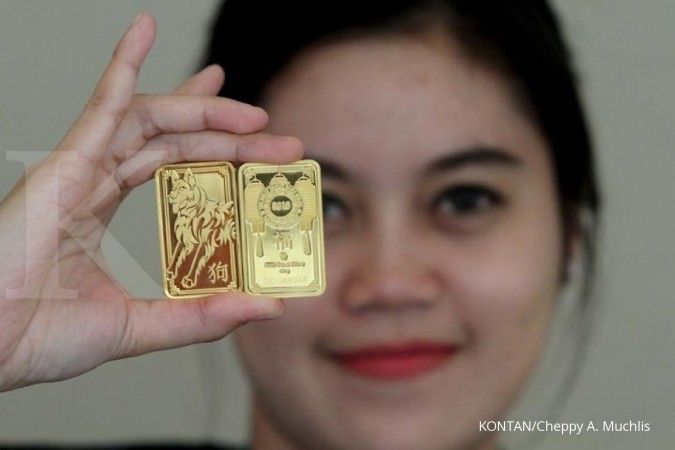 Emas Antam bisa menembus level Rp 650.000 per garam