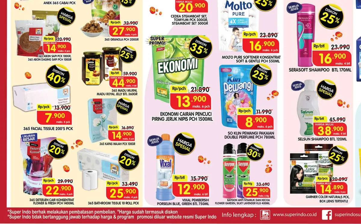 Promo Superindo Weekday 23 Juli 2025, Diskon Molto & So Klin Pewangi Berakhir Besok
