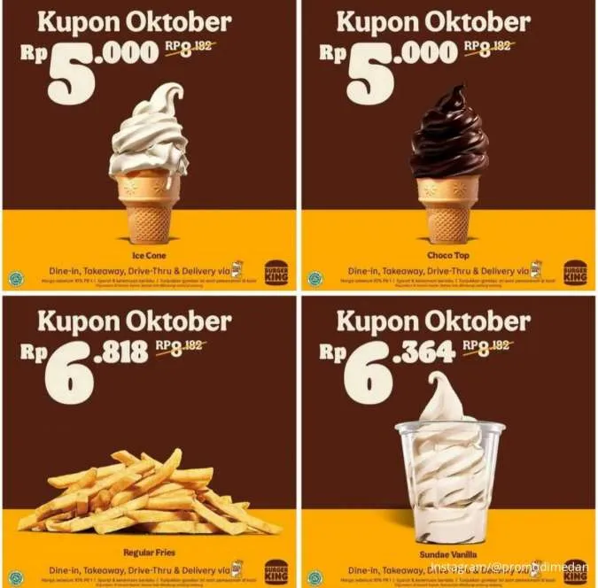 Promo Burger King Kupon Oktober diskon 50% 