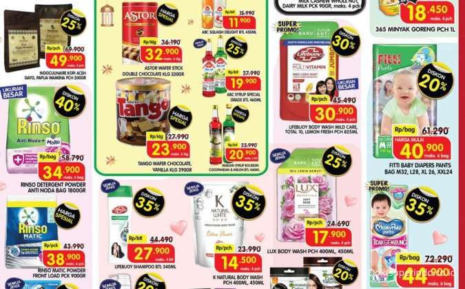 Promo Superindo Weekday 3-6 Februari 2025, Rinso-Cadburry Diskon 40%