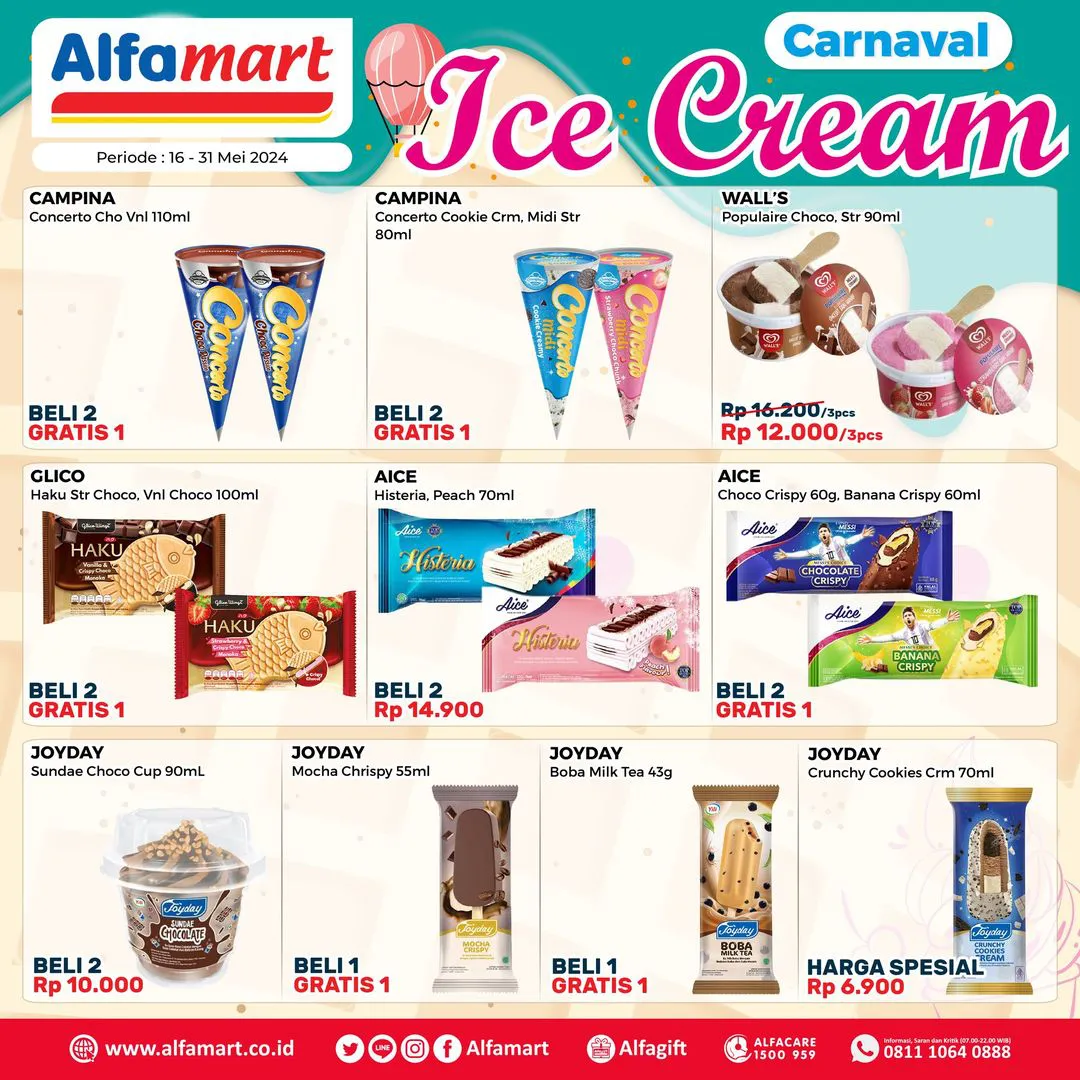 Promo Alfamart Carnaval Ice Cream Periode 16-31 Mei 2024