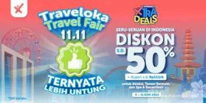 Promo Traveloka Travel Fair 11.11, Dapatkan Diskon Xperience Domestik 50%