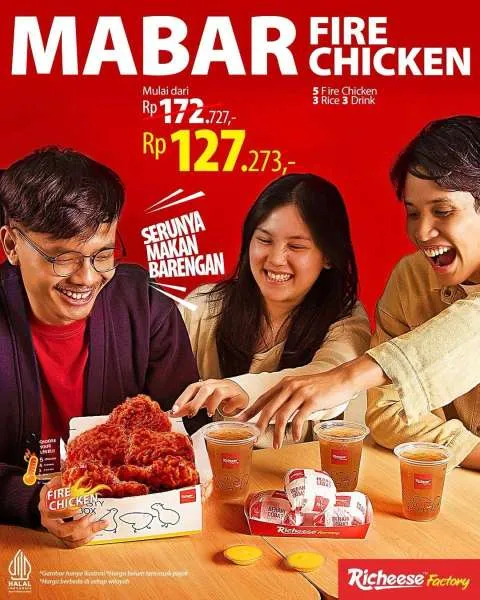 Promo Richeese Factory Mabar Fire Chicken Hemat Rame-Rame