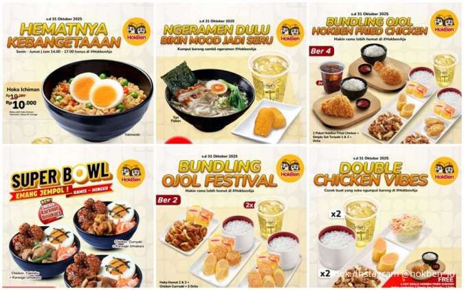 Kumpulan Promo HokBen Akhir Bulan Oktober 2025, Mulai dari Rp 10.000 Saja