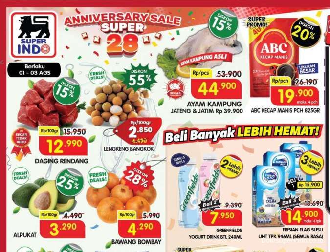 Promo JSM Superindo 1-3 Agustus 2025, Alpukat & Bawang Bombay Diskon Sampai 28%