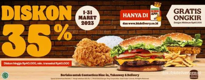 Promo Burger King Maret 2023 diskon 35%