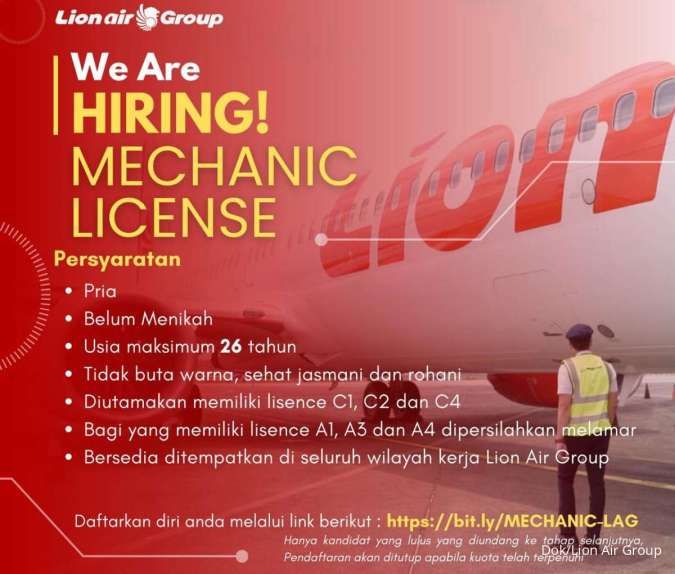  Lion Group Membuka Lowongan Kerja untuk Posisi Mechanic License