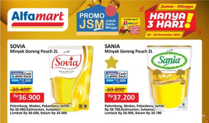 Promo Minyak Goreng Terbaru di Alfamart, Superindo, Indomaret & Tip Top Akhir Pekan