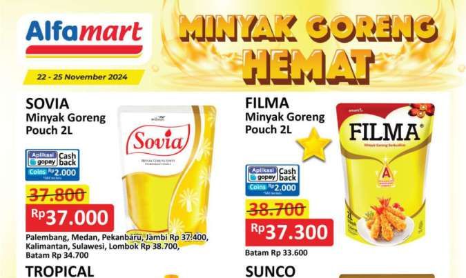 Promo Minyak Goreng di Alfamart Weekend, Ada Potongan Harga di Indomaret-Superindo