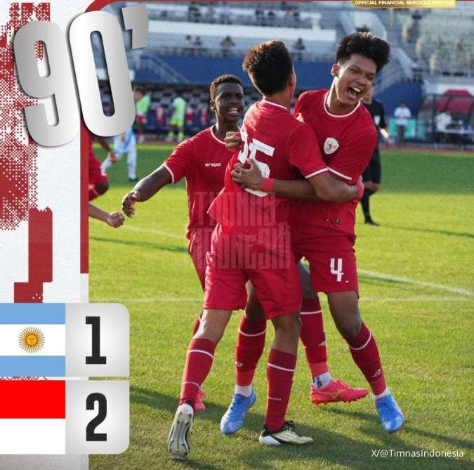 Kemenangan Bersejarah, Timnas U-20 Indonesia Hajar Argentina U-20 dengan Skor 2-1