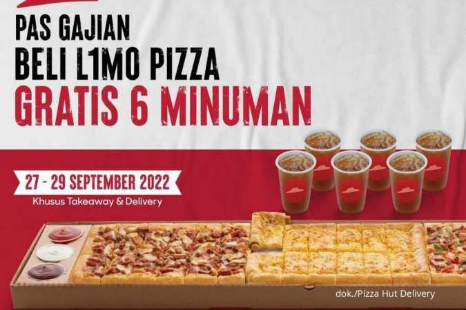 Hot Promo Pizza Hut 27-29 September 2022, Beli Limo Pizza 1 Meter Gratis 6 Minuman