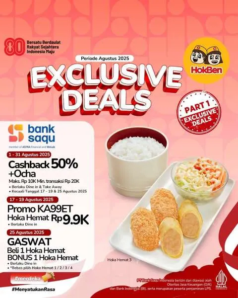 Promo HokBen Exclusive Deals dengan Bank Saqu Agustus 2025