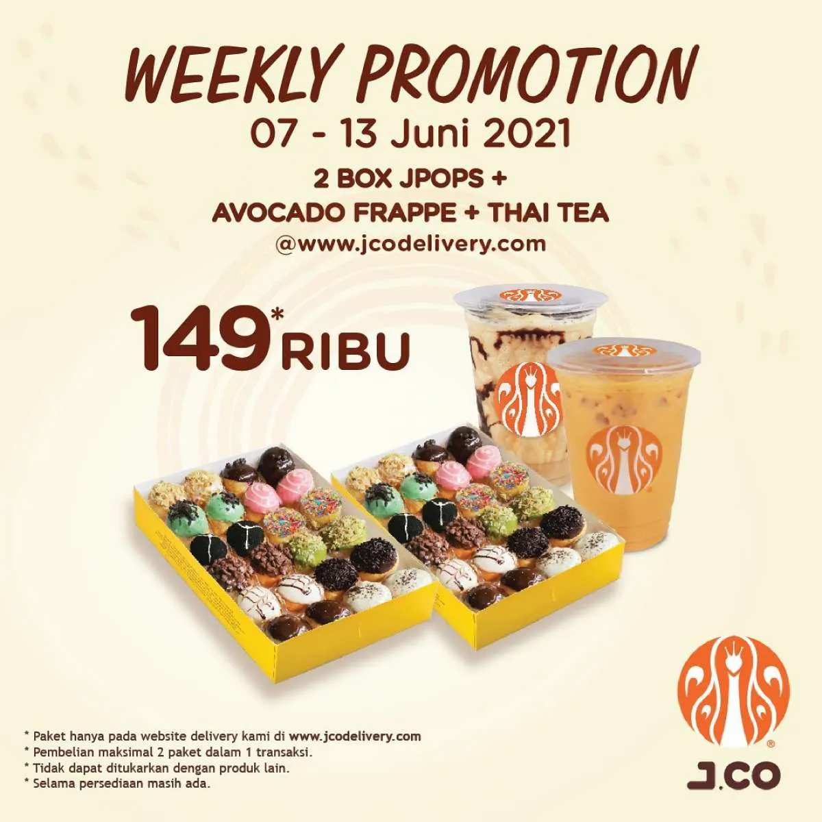Promo J.CO 7-13 Juni 2021, harga Rp 149.000 dapat 2 boks