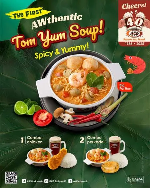 Promo Menu Baru A&W Tom Yam Soup Combo
