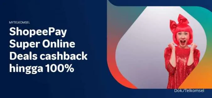Promo ShopeePay Super Online Deals, Beli Paket Data di MyTelkomsel Cashback 100%