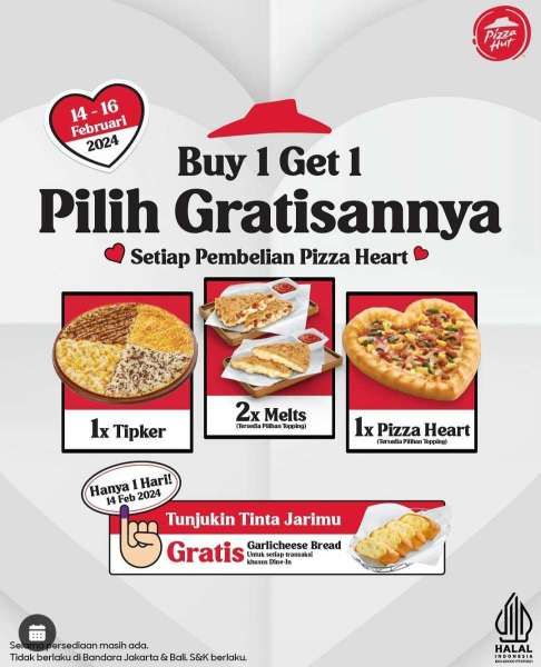 Promo Pizza Hut Spesial Valentine dan Pemilu Februari 2024