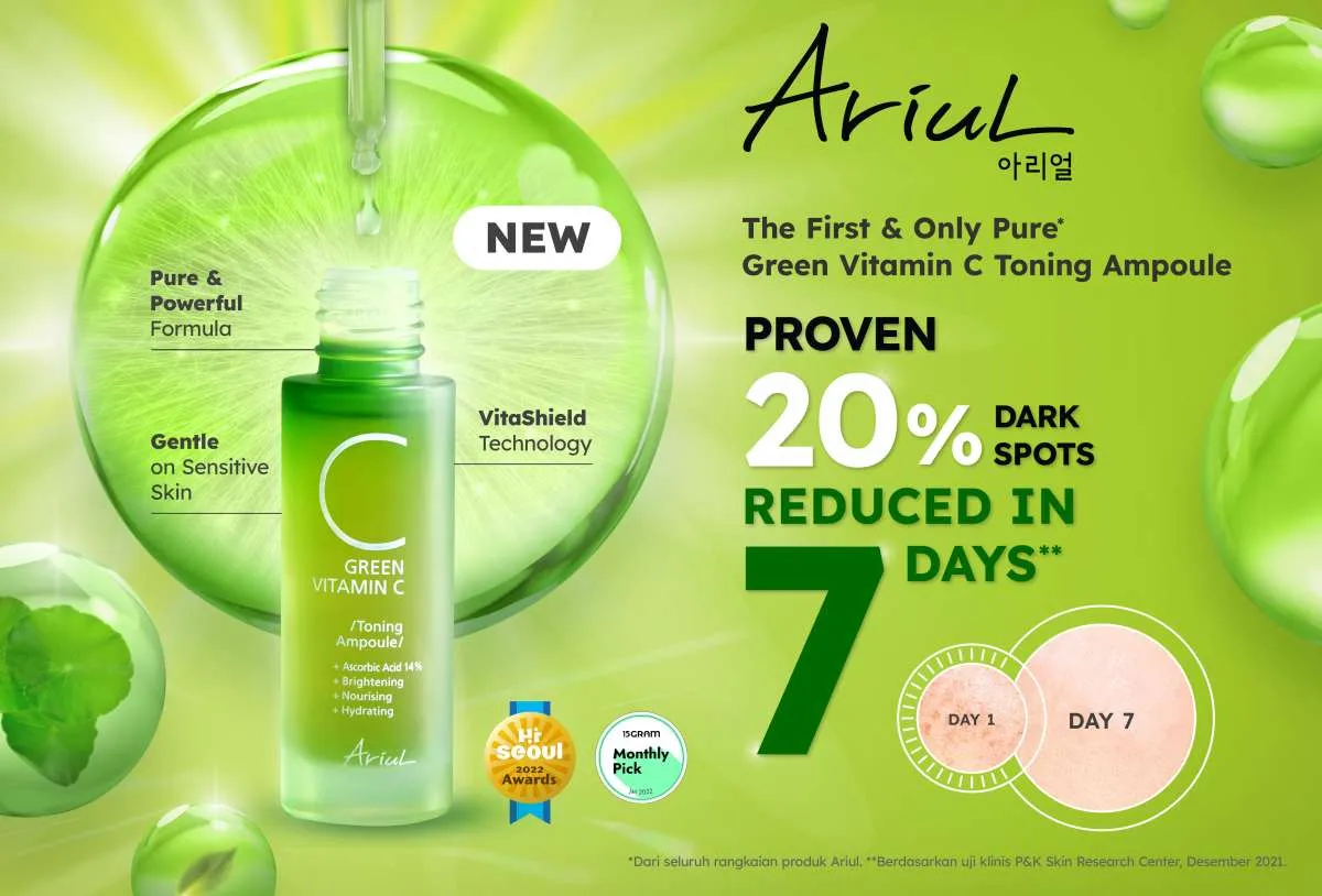 Solusi Efektif Cerahkan Kulit Wajah&Lembut Kulit Sensitif dengan Ariul Green Vit.C