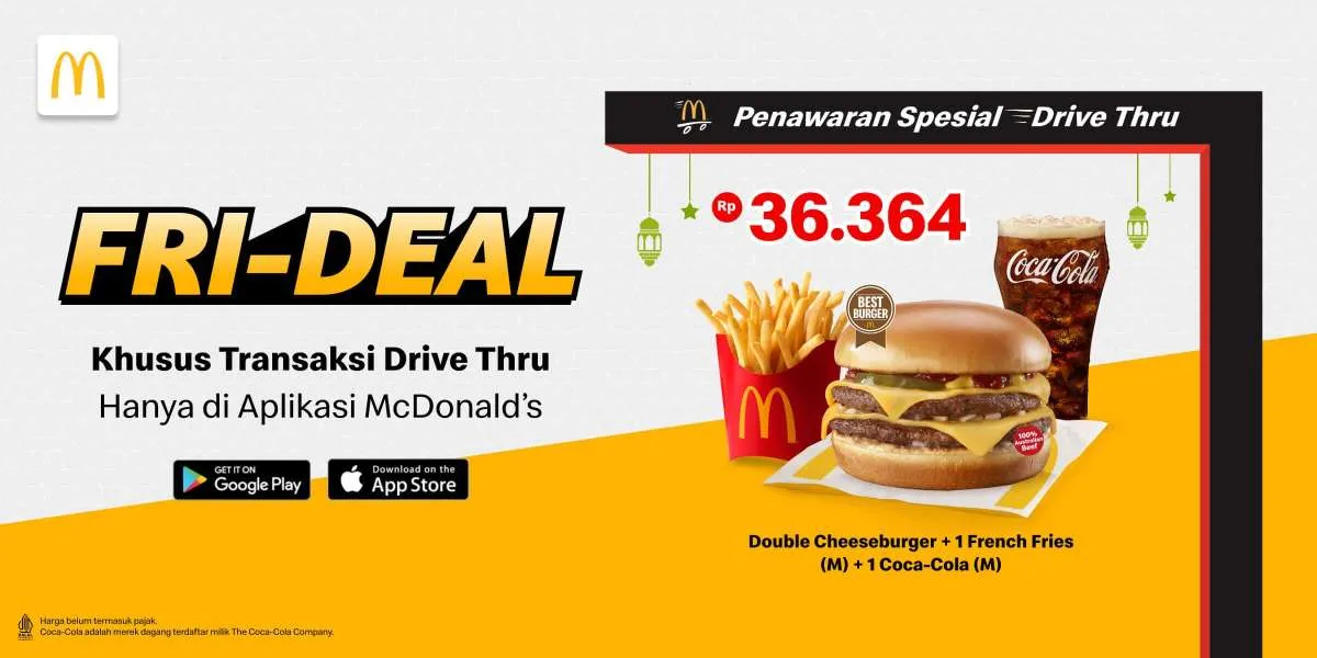 Promo McD Tiap Jumat, Double Cheeseburger + French Fries + Cola Rp Hanya 36.000-an 