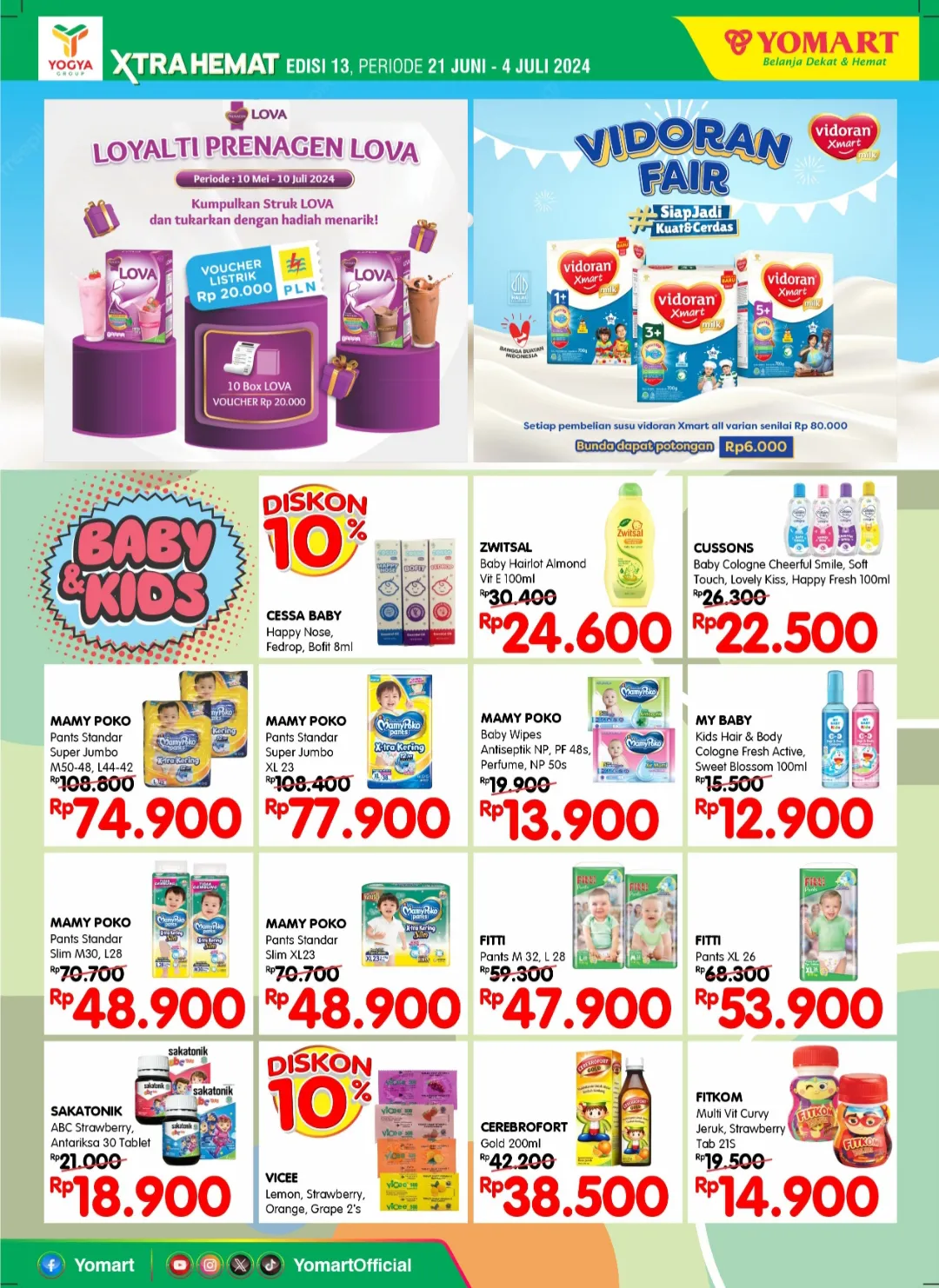 Promo Yomart Xtra Hemat edisi 13 yang berlangsung di tanggal 21 Juni – 4 Juli 2024