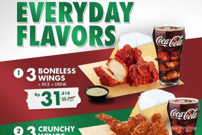 Promo Wingstop Akhir Desember 2022, Paket Everyday Flavors Ayam Coca-Cola Rp 31.818