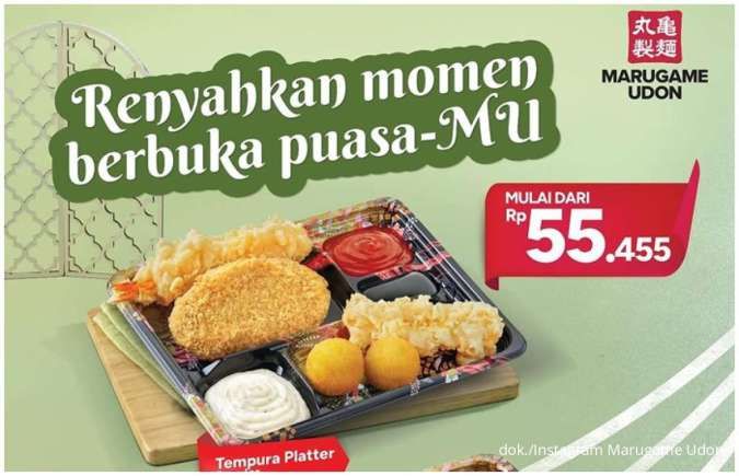 Promo Marugame Udon Paket Tempura Platter Rp 55.000-an, Berlaku Mulai Jam 17.00