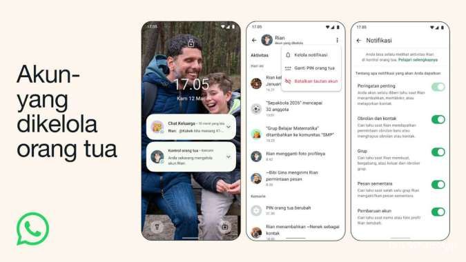 WhatsApp Rilis Fitur Akun yang Bisa Dikelola Orang Tua untuk Anak