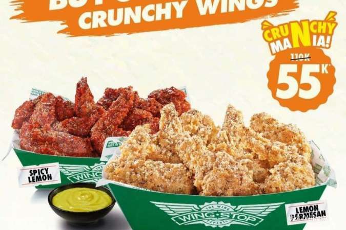 Promo Wingstop 19-23 November 2021, Crunchy Mania 12 Wings Cuma Rp 55.000