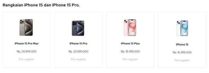 Seri iPhone 15 Bisa Pre Order Mulai 20 Oktober, Cek Harganya di Sini