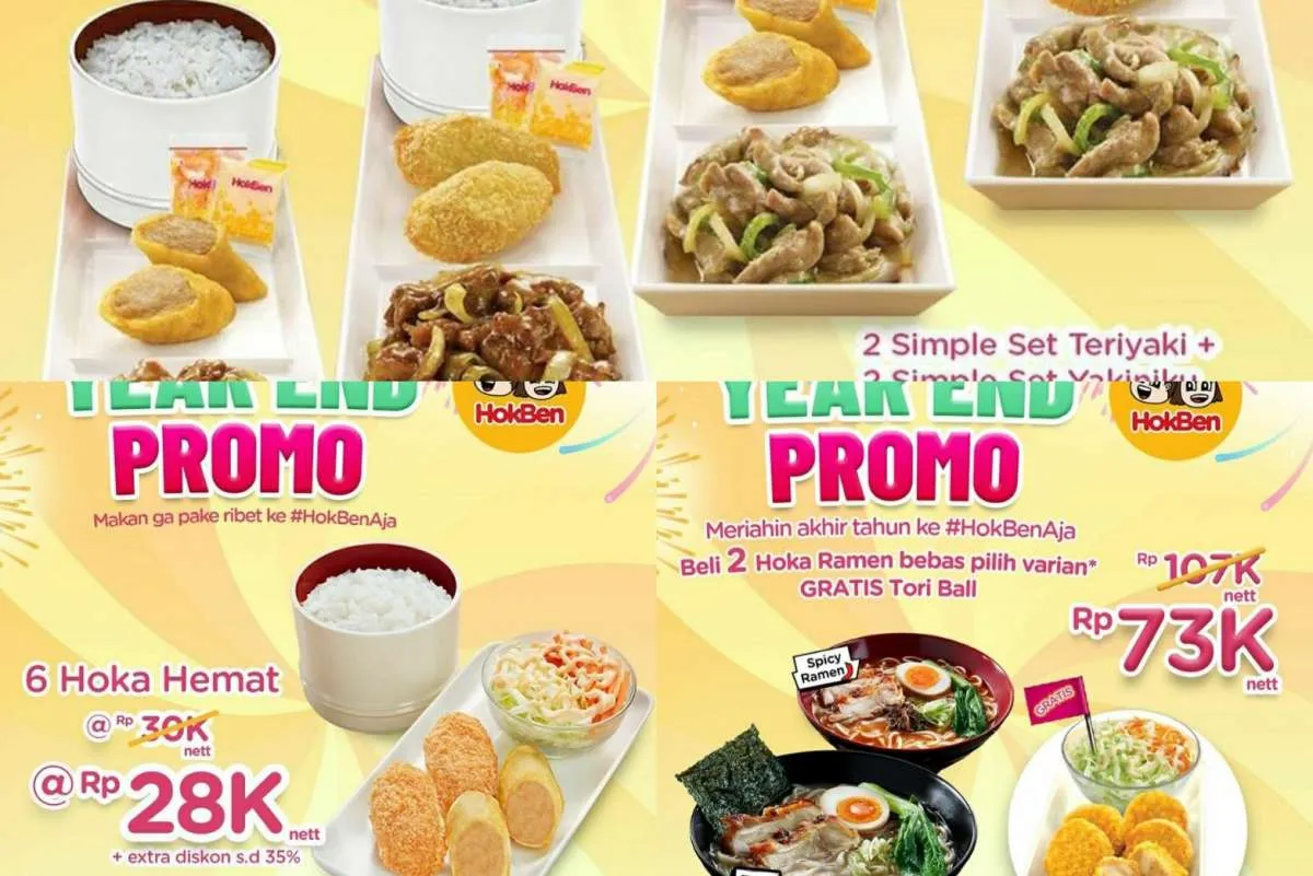 Hokben Year End Promo via Dine-in, GoFood, dan GrabFood edisi 25-31 Desember 2023