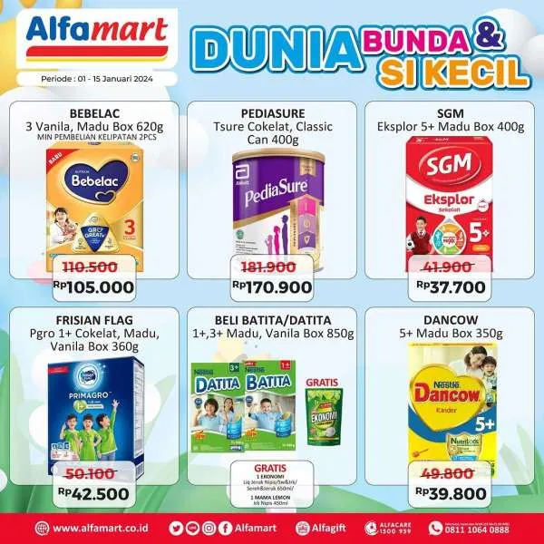 Promo Alfamart Dunia Bunda & Si Kecil Periode 1-15 Januari 2024