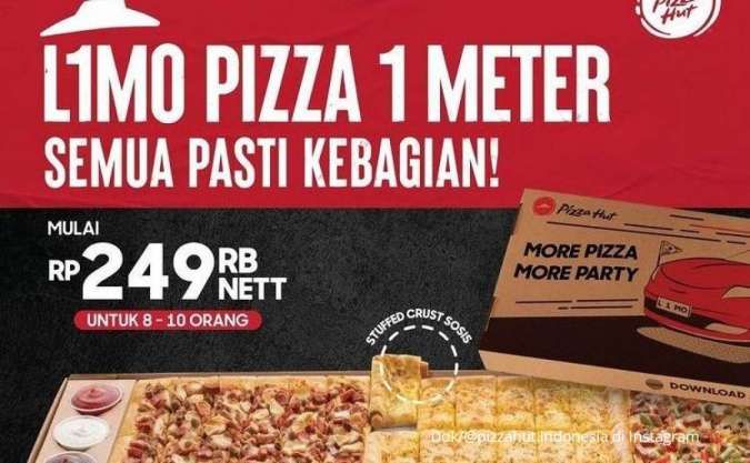 Promo Pizza Hut di Bulan Juli 2022, Makan Bersama Limo Pizza 1 Meter Harga Spesial