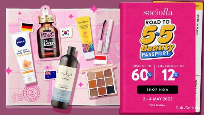 Promo Sociolla Road to 5.5, Diskon hingga 60% untuk Belanja Produk Kecantikan