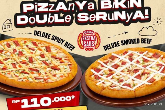 Promo Pizza Hut Delivery April 2024, Double Box Deluxe Isi 2 Pizza Rp 110.000