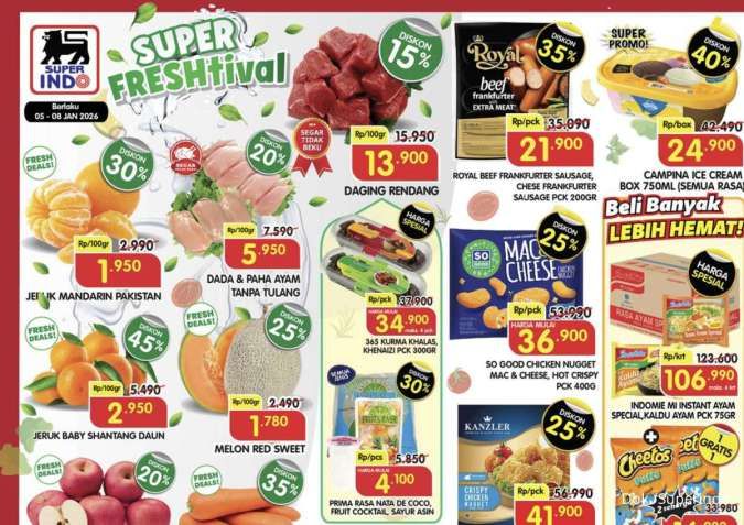 Katalog Promo Superindo Weekday Diskon hingga 45% Periode 5-8 Januari 2026