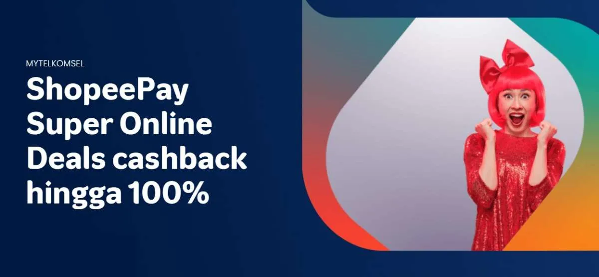 Promo ShopeePay Super Online Deals, Beli Paket Data di MyTelkomsel Cashback 100%