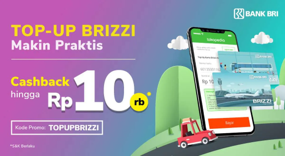 Top-Up Saldo Brizzi di Tokopedia Dapat Cashback, Simak Promonya!