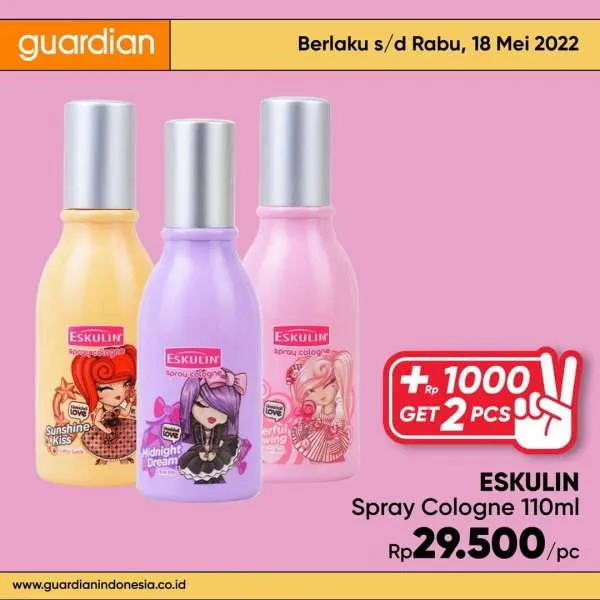 Promo Guardian +1000 Get 2 Pcs Periode 12-18 Mei 2022