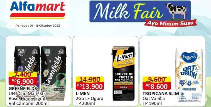 Promo Alfamart Terbaru 10 Oktober 2023, Potongan Harga Produk Susu Anak hingga Dewasa
