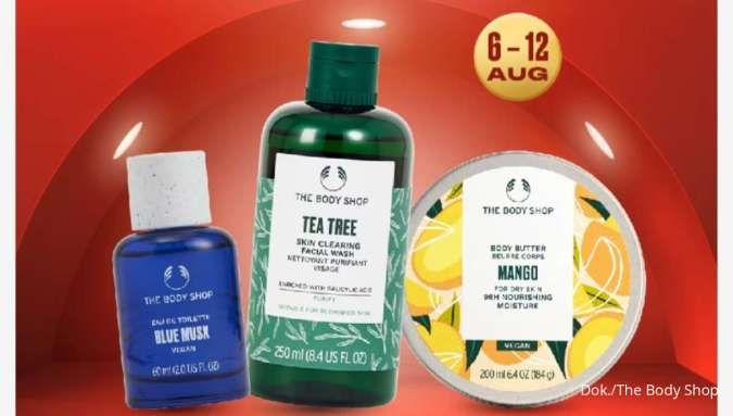 Promo 8.8 The Body Shop 6-12 Agustus 2025, Ada Diskon 66% dan Harga Mulai Rp 88.000
