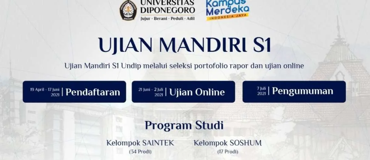 Ikut ujian mandiri Undip 2021? Ini hal-hal yang bisa membuat gagal ujian