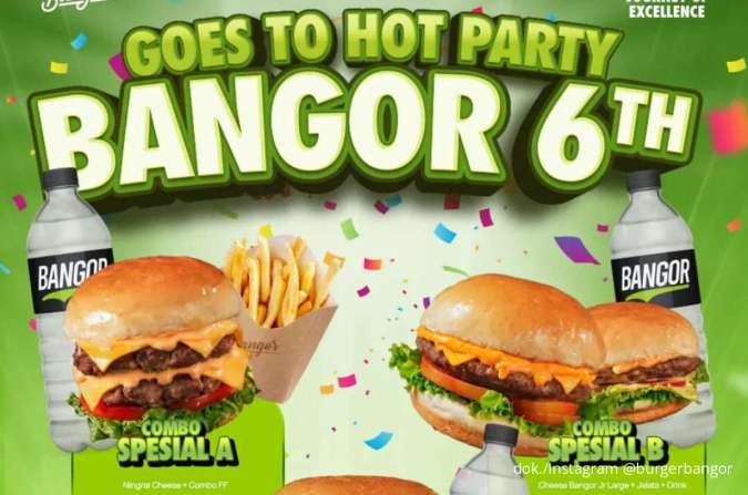Siap Borong! Promo Burger Bangor 1-8 Agustus, 2 Burger + 1 Minum Cuma Rp 60.000