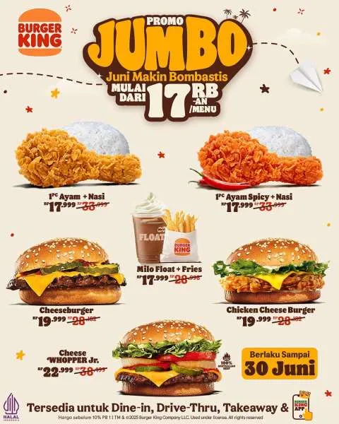 Promo Burger King Jumbo Rp 17.000-an