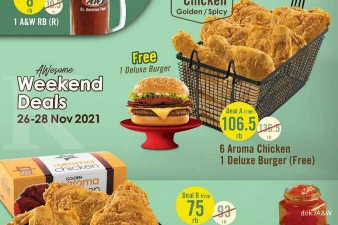 Promo A&W 26-28 November 2021, Ada Paket Weekend Deals Mulai Rp 8.000-an
