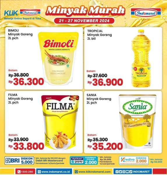 Promo Minyak Goreng Murah di Indomaret 21-27 November 2024