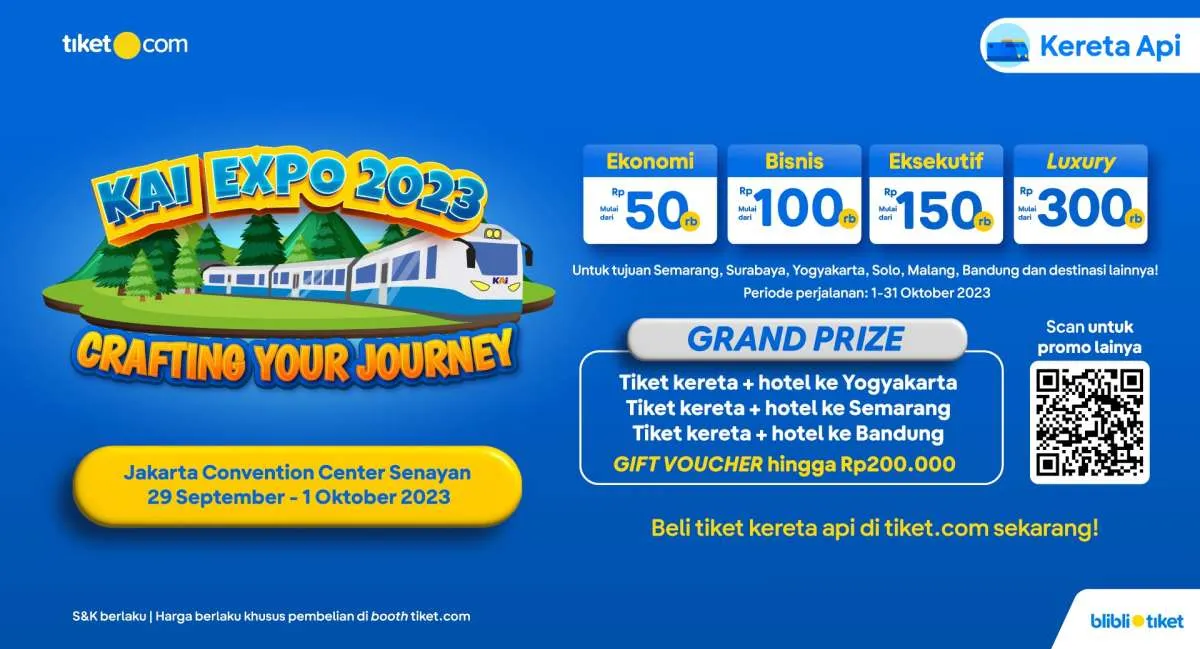 Ikut Ramaikan KAI Expo 2023, tiket.com Hadirkan Tiket Kereta Harga Spesial & Liburan