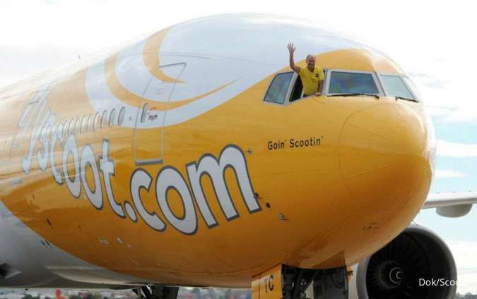 Scoot Sambut Pesawat Barunya di Singapura