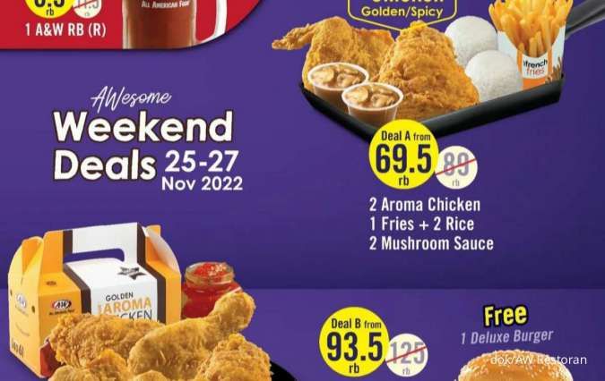 Promo AW Weekend Deals 25-27 Nov 2022, Ada Paket Terbaru Ayam Saus Jamur Rp 69.500