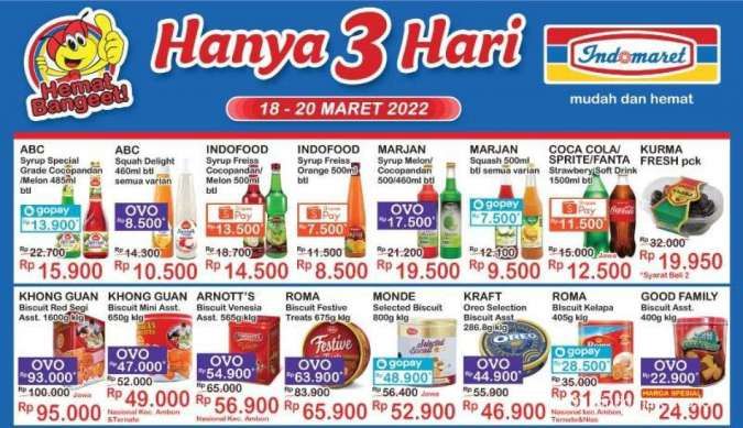 JSM Indomaret Promo until March 20, 2022, Attractive Discounts for 3 Days!